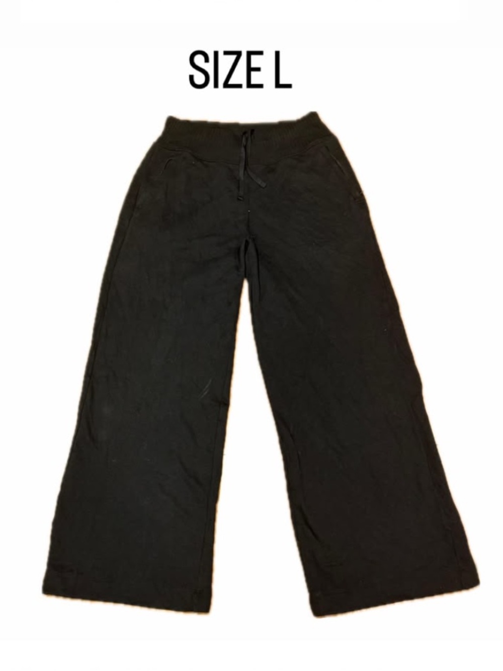 Alo Yoga Black Wide Leg Drawstring Sweatpants Size Large.